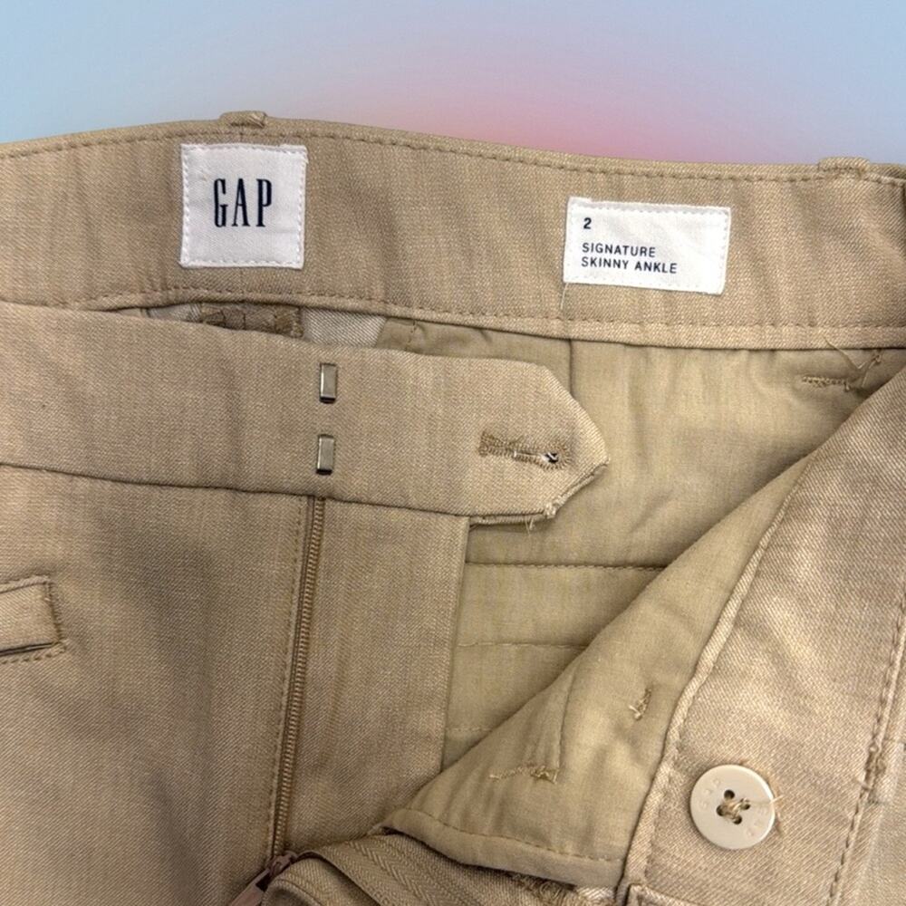 GAP Women’s 2 SIGNATURE SKINNY ANKLE Dressy Linen Blend Pant - Picture 4 of 4
